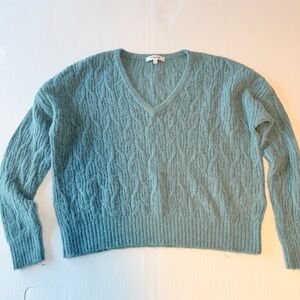 Madewell “Alna” V-Neck Alpaca Blend Sweater Size M | Cozy Cable Knit